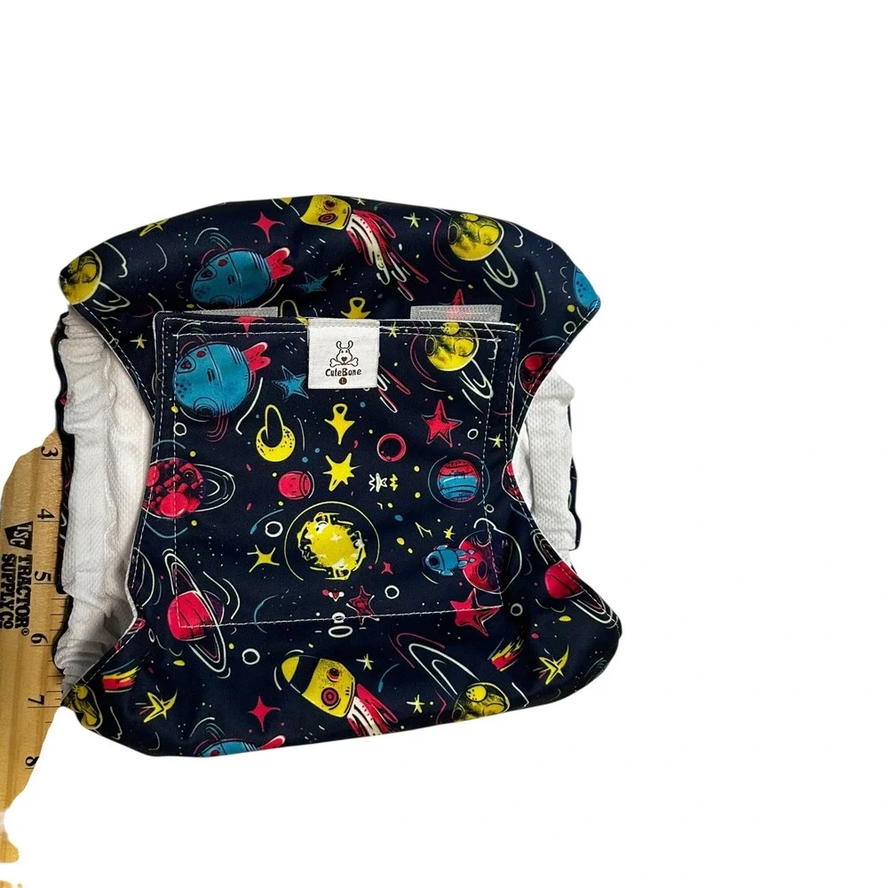 CuteBone Reusable Dog Diaper –‎ Large | Space Print | Washable & Adjustable